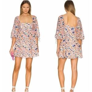 Amanda Uprichard Darling Mini Dress Revolve Floral Romantic Cottagecore Sz XS